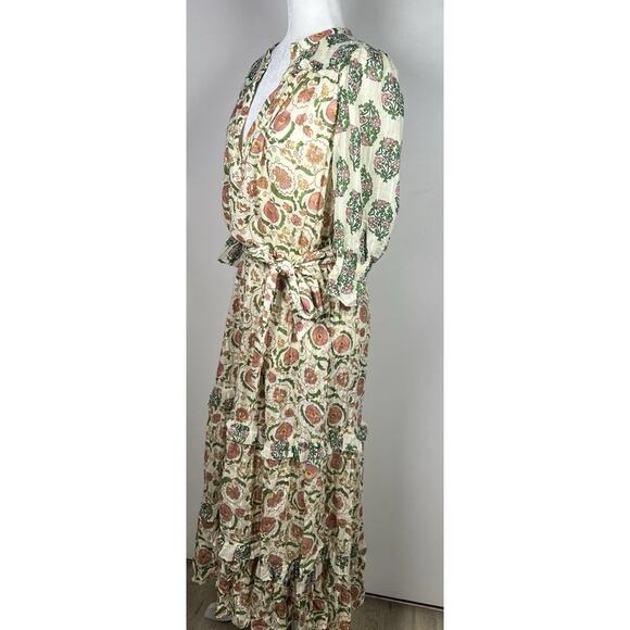 Zara The Dominica Patchwork Floral Dress Women Size S Tiered Midi Ruffle Boho - Picture 6 of 10